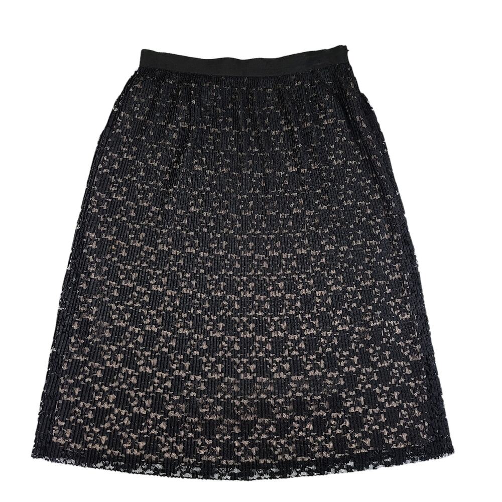 Reiss Black Lace Skirt A-line Midi Size 6